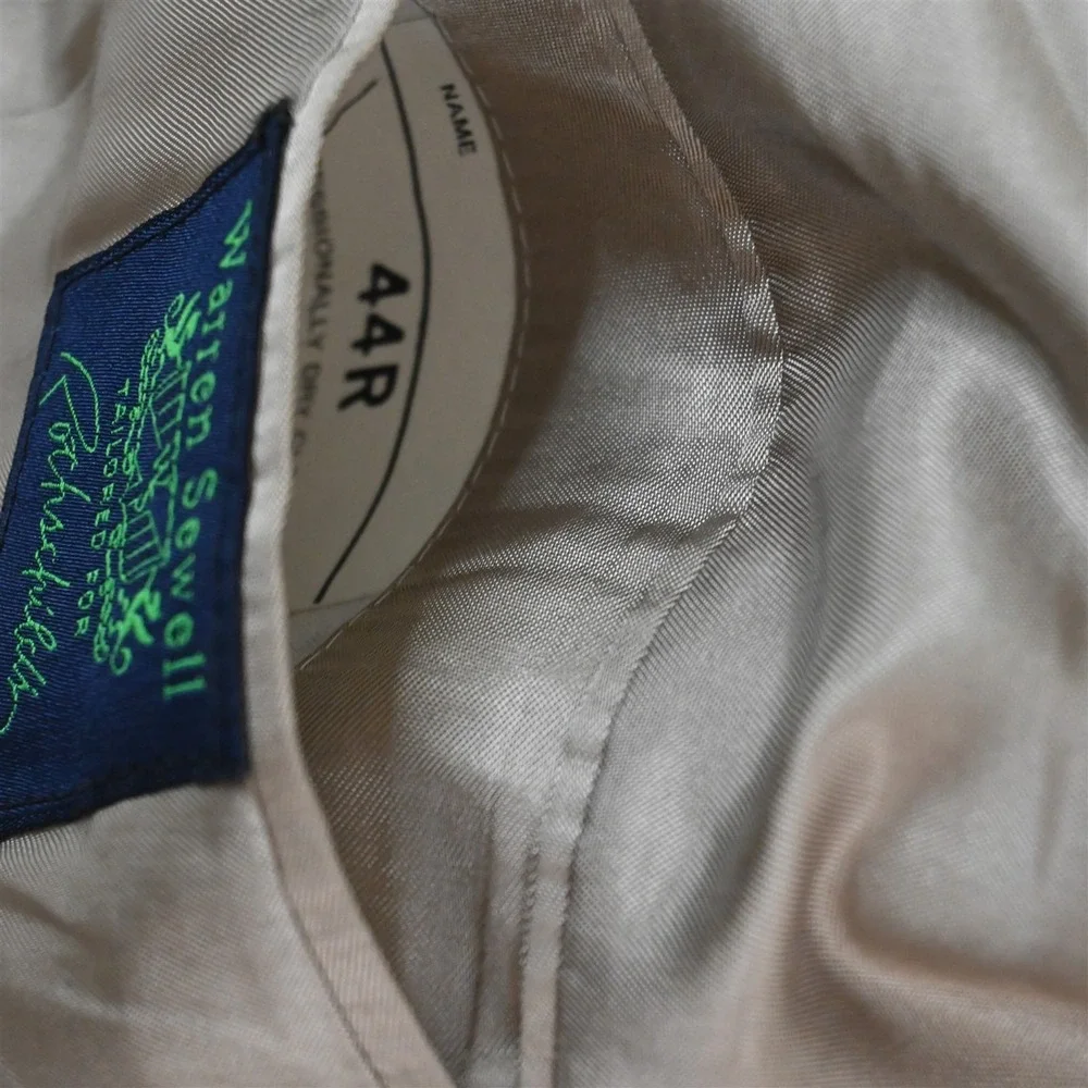 Vtg USA Made 44R Khaki Gold Button‎ Mens Blazer Suit Jacket Sport Coat